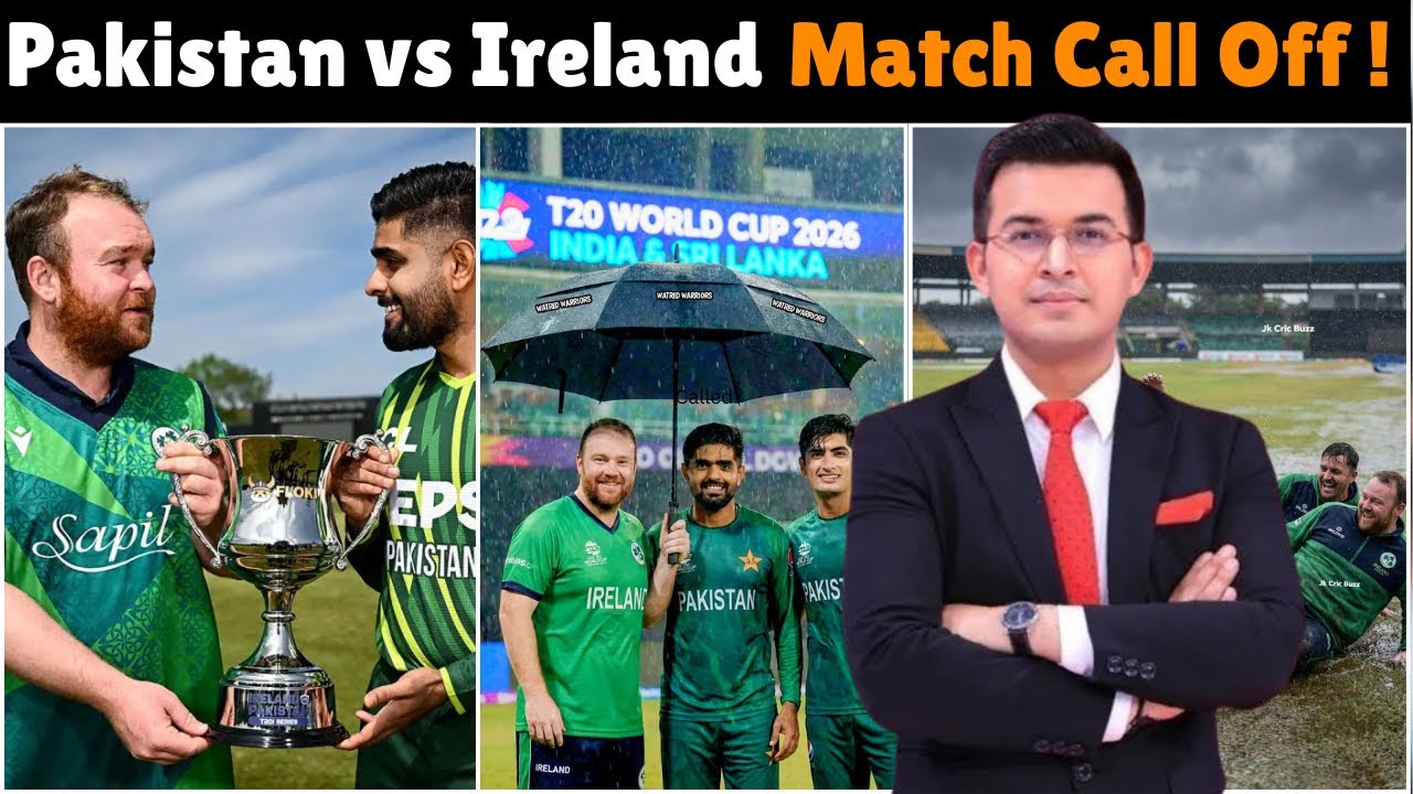 Pakistan Ireland warmup matchcalled off due to heavy rain here at Colombo latest update 