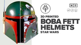 3D Printed BOBA FETT Helmets: 2 FINISHES/BUILDS! Boba Fett's Re-Armored Helmet & Classic Helmet