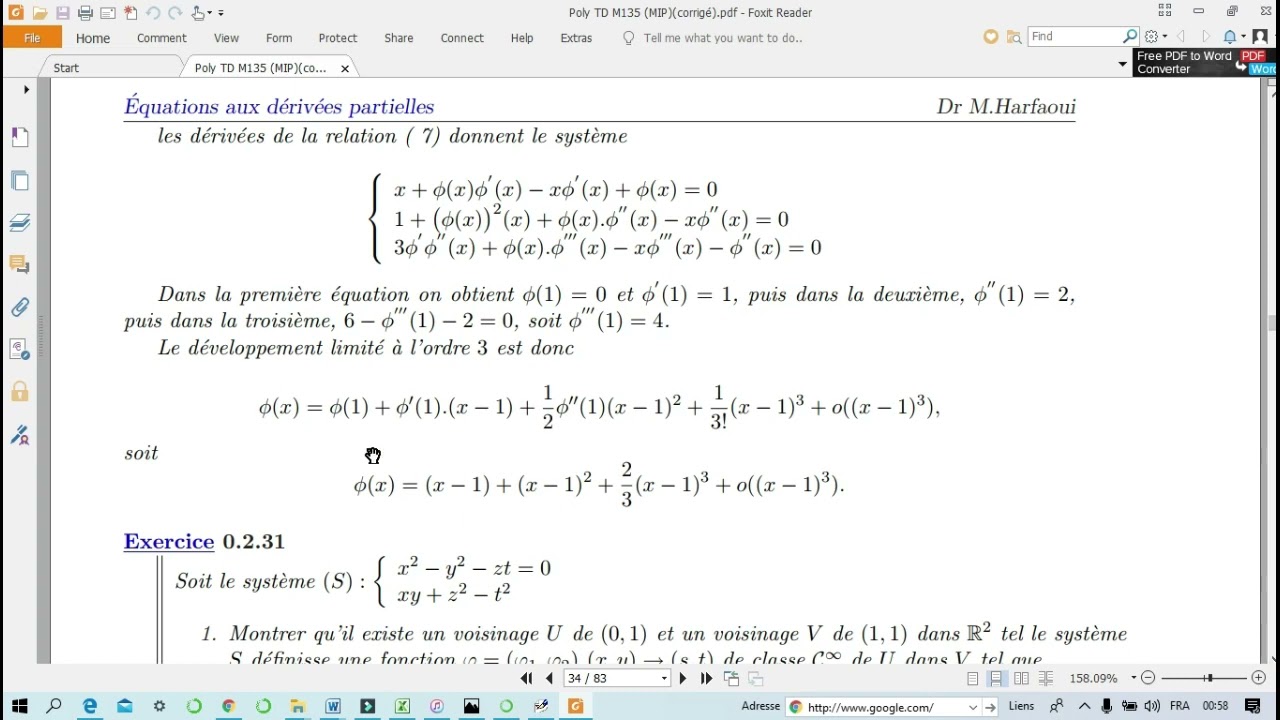 Exo Théorème des fonctions implicites