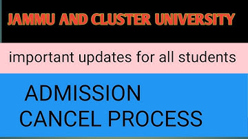 Jammu and cluster university important updates for All students