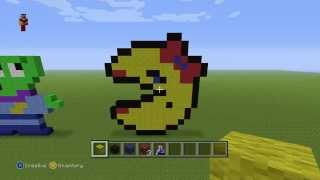 Minecraft Tutorial: How to  Make Mrs Pacman pixel art