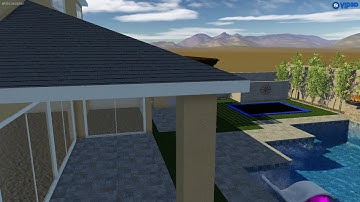 Tomes Backyard Rendering- Thunderbird Pools and Spas- Phoenix Pool Builders
