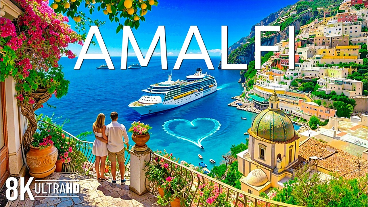 Summer Amalfi 8K☀️Turquoise Mediterranean Sea, Colorful Cliffs & Italian Coastal Paradise | Video 8K