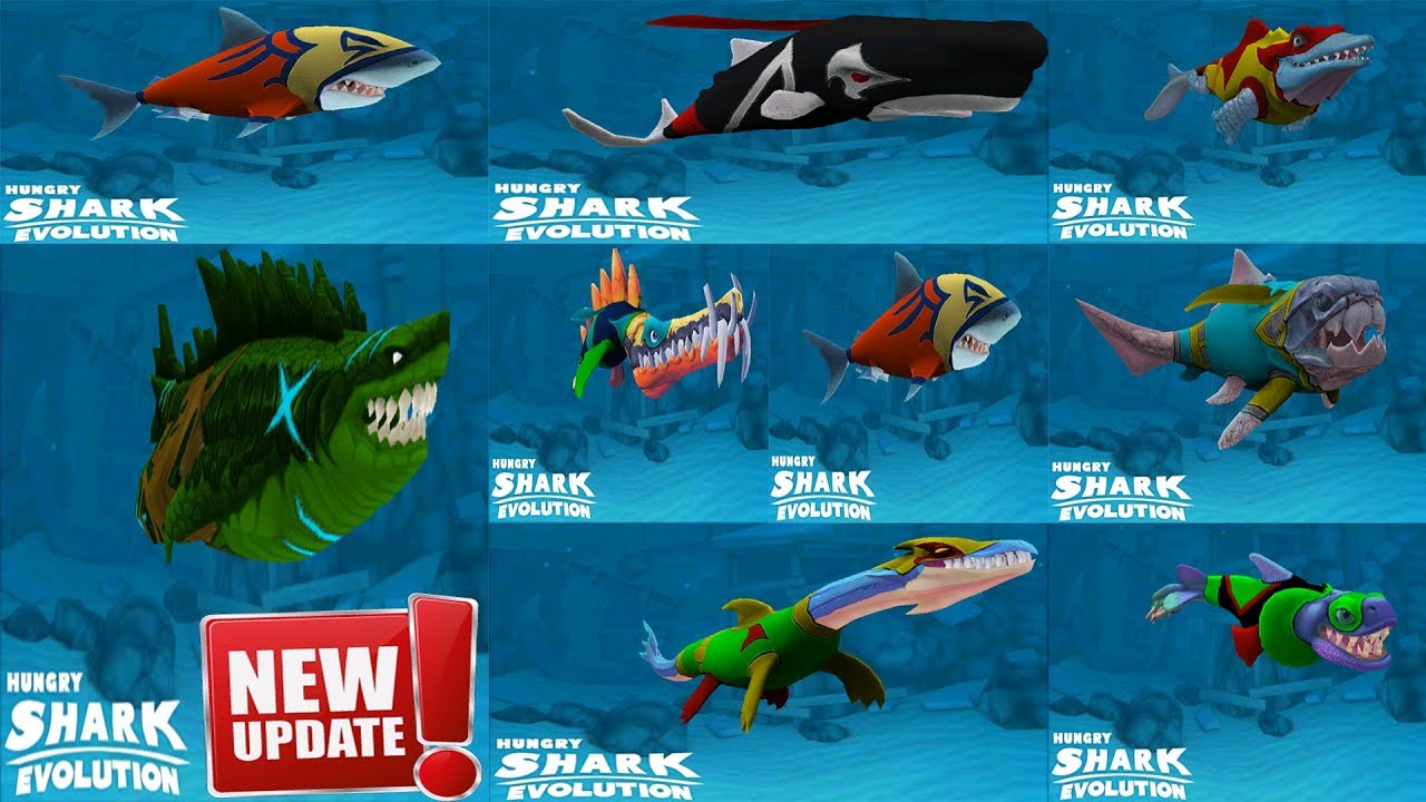 Hungry Shark Evolution - NEW UPDATE - ALL NEW SKINS UNLOCKED - Android ...