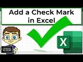 How to add a check mark or tick mark symbol in excel