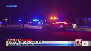 Pedestrian dies in incident along Jordan Road in Wake County south of Garner