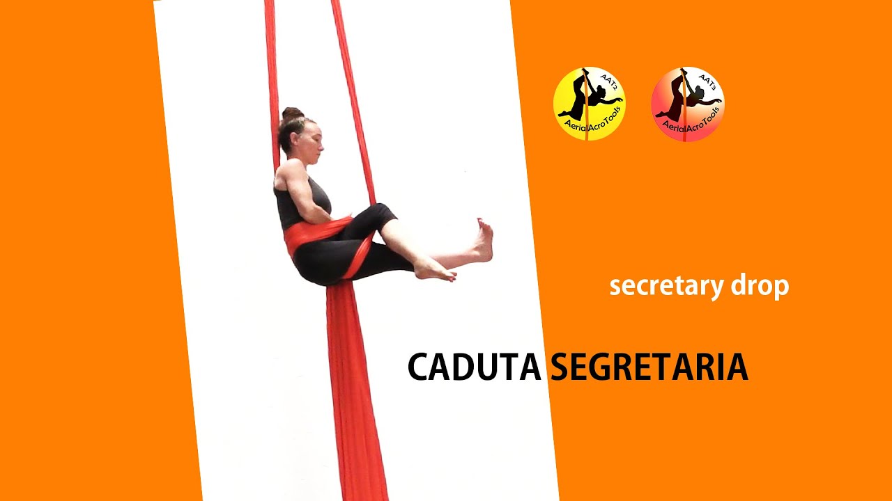 Tessuto aereo, caduta segretaria , Aerial silk secretary drop 