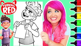 Coloring Turning Red Tyler | Disney Pixar Turning Red Coloring Page | Prismacolor Paint Markers