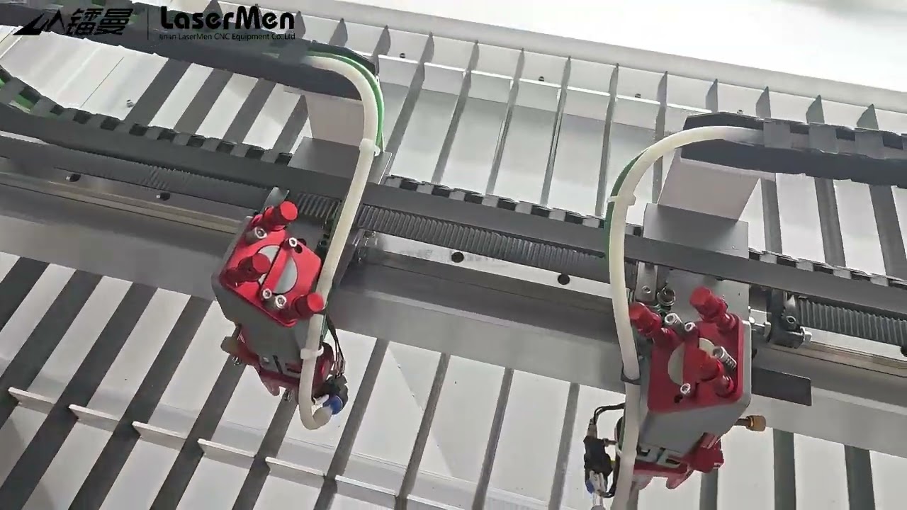 [LaserMen]LM-1410 Double heads co2 laser cutting and engraving machine cutting bamboo boards leather