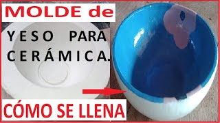 Llenar molde de yeso con arcilla líquida (barbotina). Tutorial.