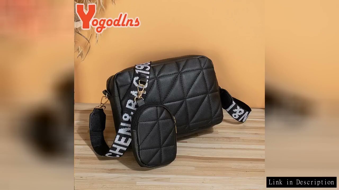 Yogodlns Brand Crossbody Bags Luxury Handbag For Women 2 Pc/Set PU Leather Plaid Quilted Shoulder Me