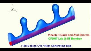 3D Simulation of Film-Boiling over Horizontal Rod using Level Set Method.