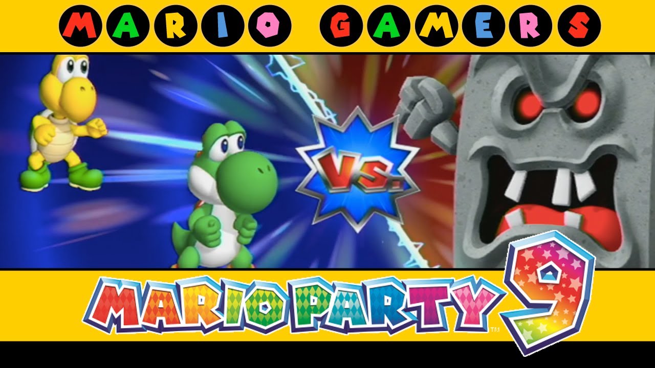 Mario Party 9 - Mid Boss Battles (Yoshi vs Koopa) - Multiplayer Mode