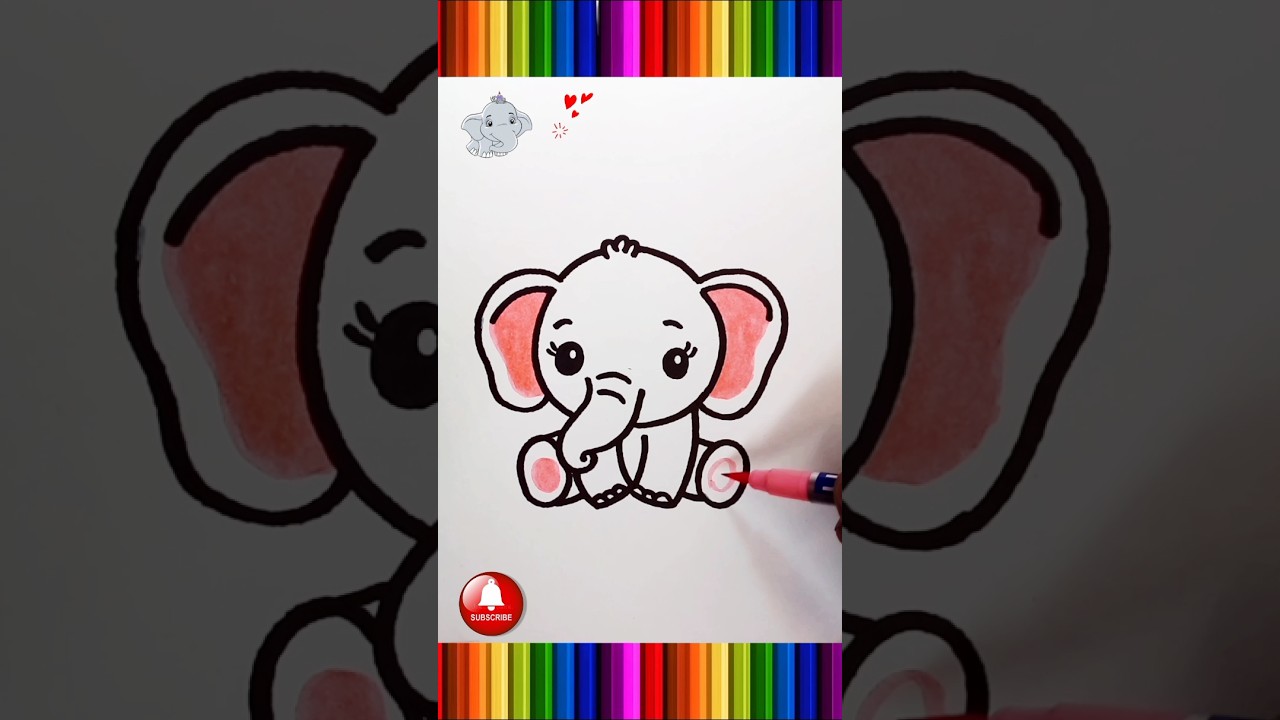 elephant easy drawing 