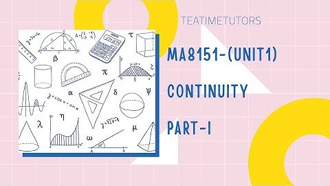 Continuity part-1 | Explained in Tamil | Engineering Mathematics - 1 | M1