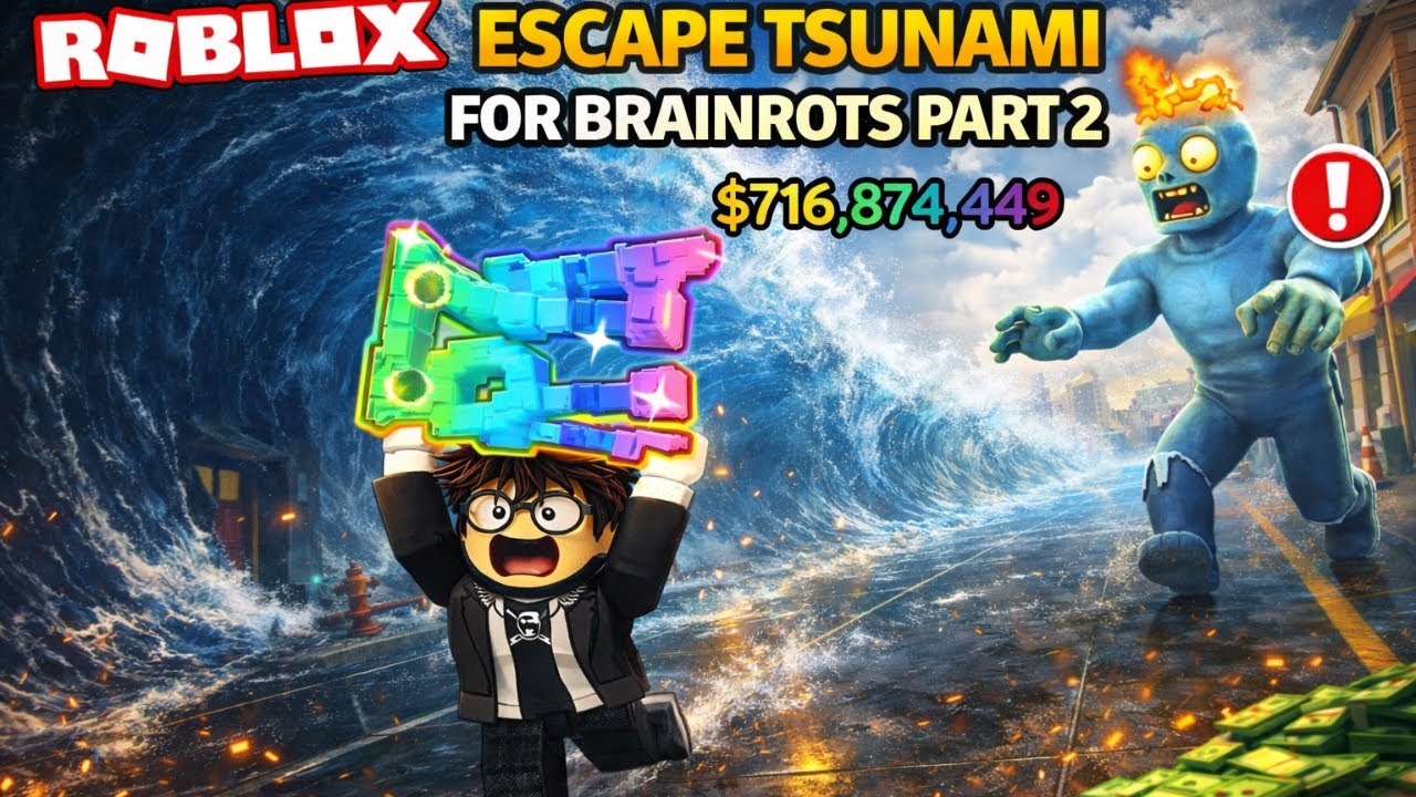 MAIN BRAINROT TSUNAMI PART 2 - Roblox Indonesia Experience || Roblox Escape Tsunami For Brainrots