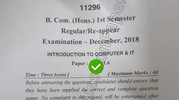 2018 IGU BCom Hons 1st Sem Introduction to Computer & IT Question Paper