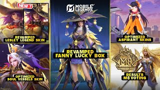 NEW REVAMPED \u0026 OPTIMIZED SKINS, RESULTS M8 SKIN VOTING, REVAMPED LESLEY LEGEND SKIN - Mobile Legends