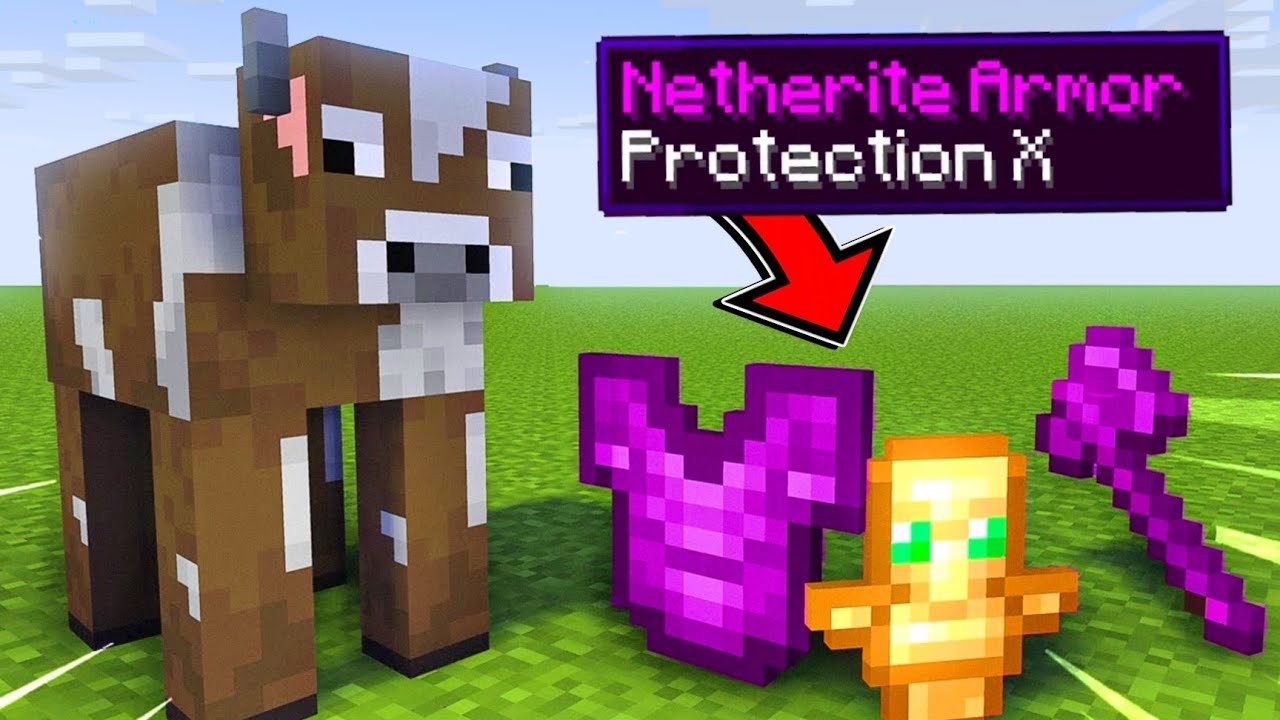 Minecraft But Cow Give OP Items...