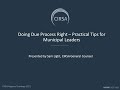 Doing due process right  practical tips for municipal leaders