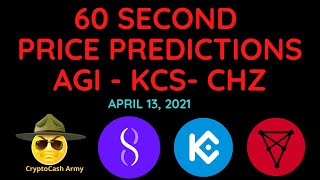 Celebrity AGI, KCS, CHZ 60-Second 7-Day Price Predictions for April 13, 2021 Net Worth