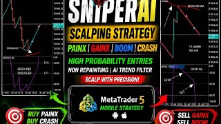 SNIPER AI Scalping Strategy 🔥 $8 → $450 LIVE | PainX, GainX, Boom & Crash | MT5 Mobile