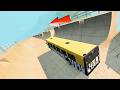 🚨 GOING DOWN THE MOST DANGEROUS RAMP WITH A BUS AND A TRUCK! 😱