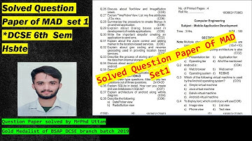 Mobile Application Development SET 1 solved question paper of 6th sem DCSE hsbte board