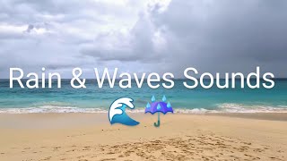 Rain sounds🌧️in Caribbean Sea (Anguilla) Waves Sounds, 8 Hours of Soothing Rain Sounds & Sea Waves