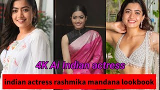 indian actress rashmika mandana lookbook|4k ai actress rashmika mandana#rashmikamandanna#fashion