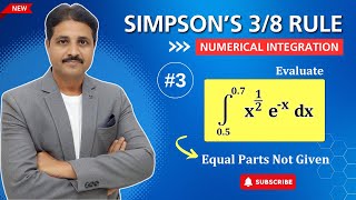 SIMPSON'S 3/8 RULE SOLVED PROBLEM 3 (NUMERICAL INTEGRATION) @TIKLESACADEMY