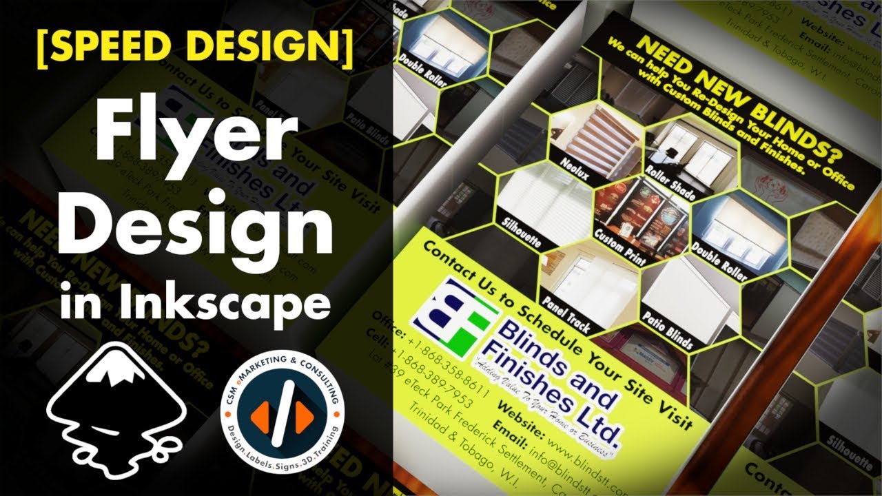 Speed Design Blinds Company Flyer Design In Inkscape Trinidad Graphic Design Youtube