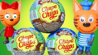 Три Кота  Карамелька делит шары Свинка Пеппа Мультик с игрушками Chupa Chups