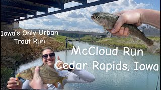 Iowa’s Only Urban Trout Run, Mc Cloud Run in Cedar Rapids, Iowa. Catching rainbow trout, bass & more
