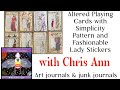 Altered Playing Cards with Simplicity Pattern and Fashionable Lady Stickers
