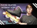 Figure skating without ice first time on my inline skates  chill off ice episode one