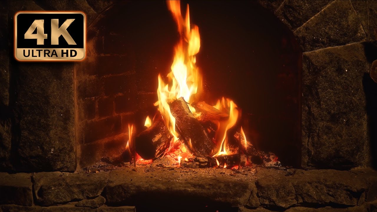 Relaxing Burning Fireplace 🔥 NO MUSIC 🔥 (1 HOUR SEAMLESS LOOP)  - 4K UHD