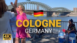 Cologne (Köln) 🇩🇪 Germany 4K walking tour in city center, Hohenzollernbrücke and Kölner Dom