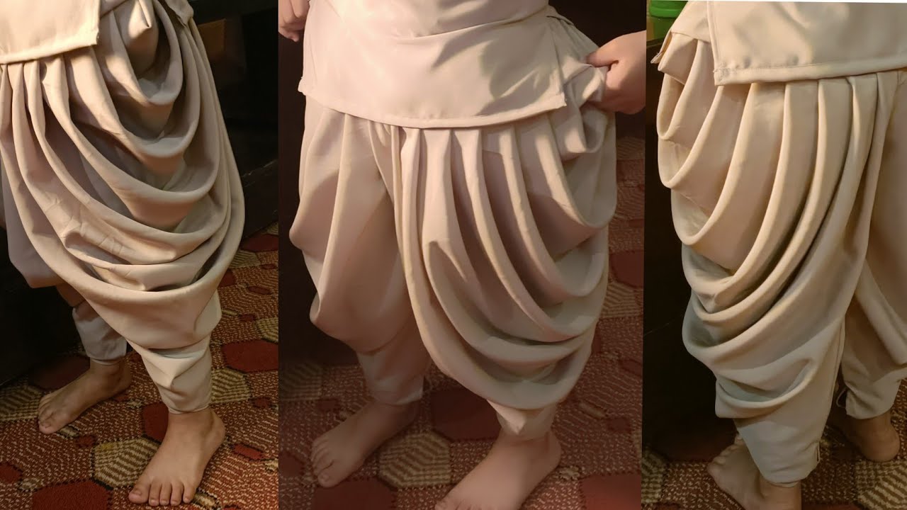 Dhoti , Patiala Salwar for 3 to 4 year old baby girl Very Easy ...