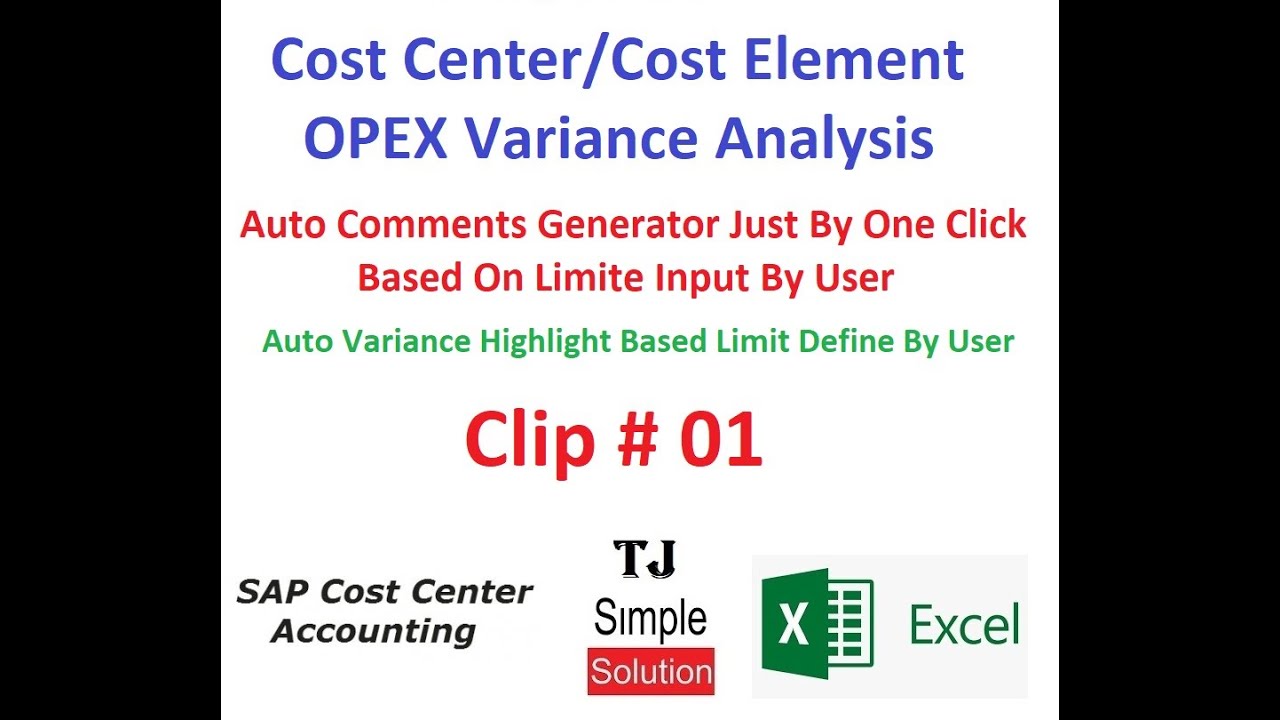 Excel-Variance Analysis-01 - OPEX : Auto Comments Generator on Variance ...