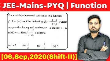 JEE Mains 2020 PYQ [06,Sep,2020(Shift-II)] | f(x) is the inverse f(x) then f(-1/2) | Jee Mains PYQ