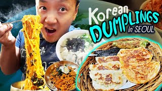 Korean Kimchi DUMPLINGS & SEAFOOD NOODLES | Tour of Ikseondong Seoul South Korea