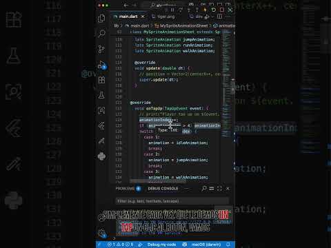 🎮 Flutter Flame - Entrada de Datos: Evento Tap y Cambiar animación #30