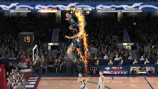 Breaking shattering the backboard in NBA JAM On Fire Edition. Pacers vs Nets. Over the top dunk. screenshot 2