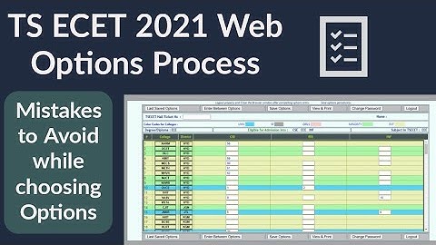 TS ECET Web Options 2021 | Mistakes to Avoid