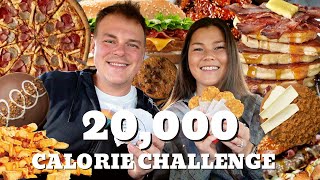 COUPLES 20,000 CALORIE CHALLENGE | hitting 20k subscribers!!