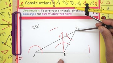 Class 9| Chapter 11| Constructions 11.4 Triangle - given base, angle and sum of 2 sides |NCERT Maths