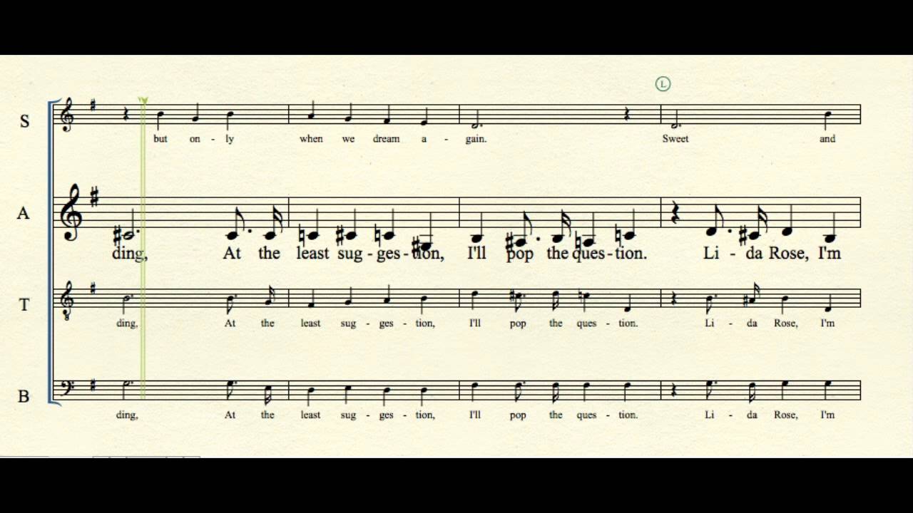 lida rose alto part new youtube lida rose barbershop quartet sheet music