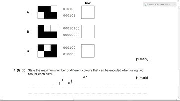 Q1f ii) bits per pixel (AQA Computer Science June 2015 revision)