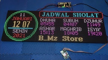 Jam Sholat RGB Wifi 6 Panel 2x3 P5 Dengan Petugas Sholat Jumat dan  Laporan Keuangan